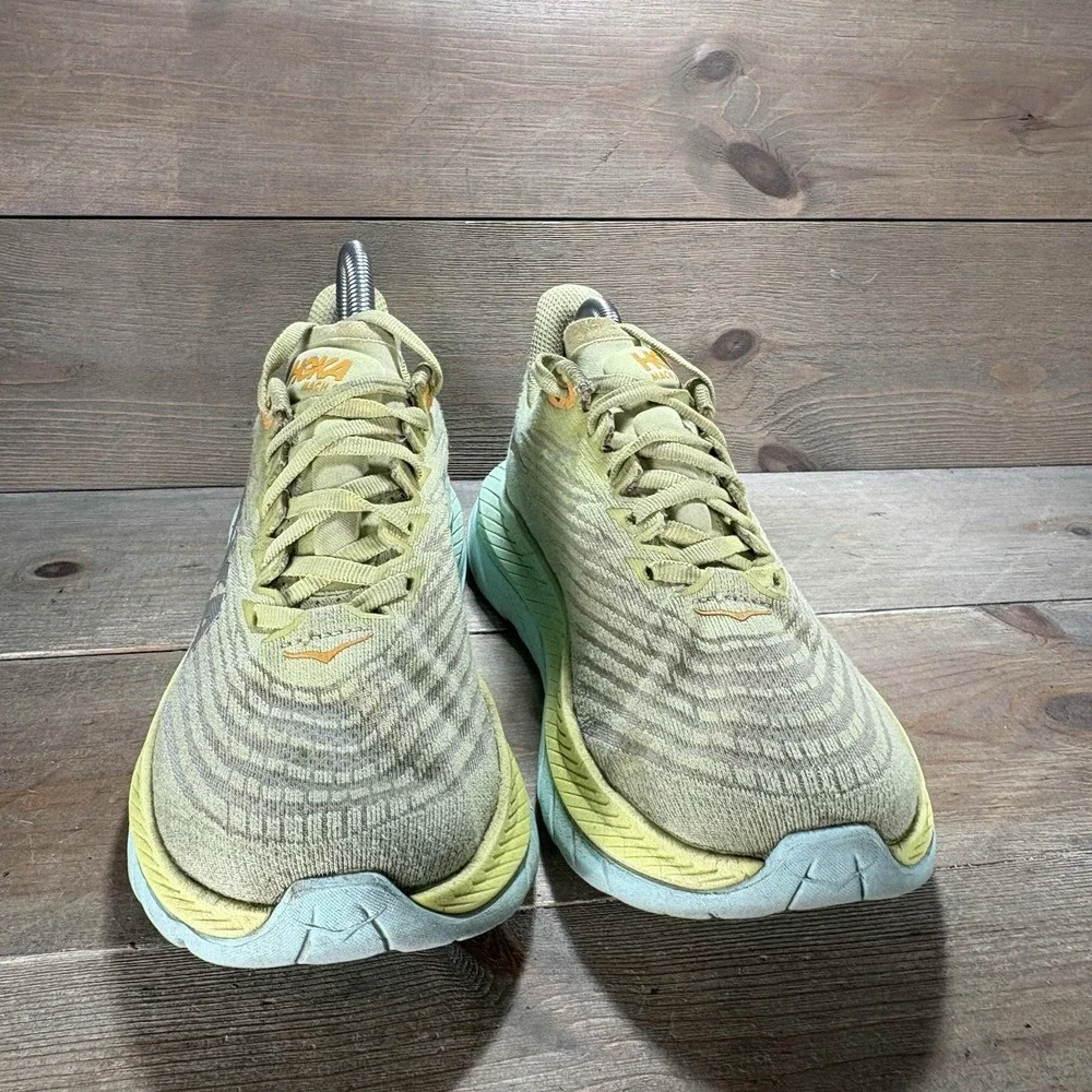 hoka one mach 5 womens size 7 shoes green athletic running sneakers